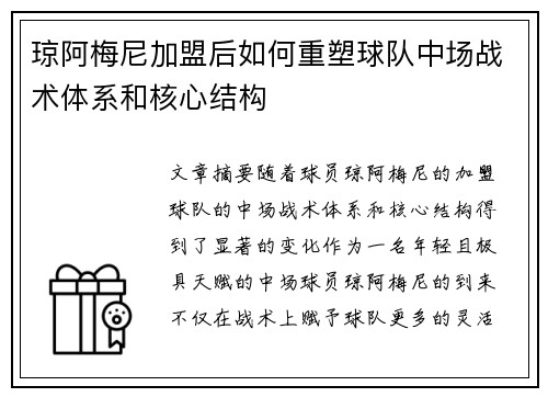 琼阿梅尼加盟后如何重塑球队中场战术体系和核心结构